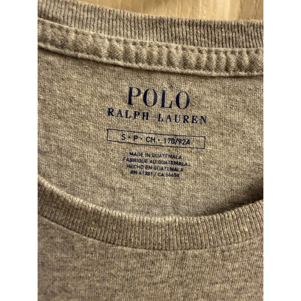 Polo Ralph Lauren Rugby Bear Short Sleeve Crew Neck Cotton T-Shirt Gray Small‎